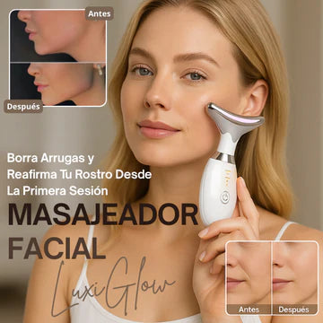 🌟 Rejuvenece con luz LED-Masajeador Facial LUXIGLOW